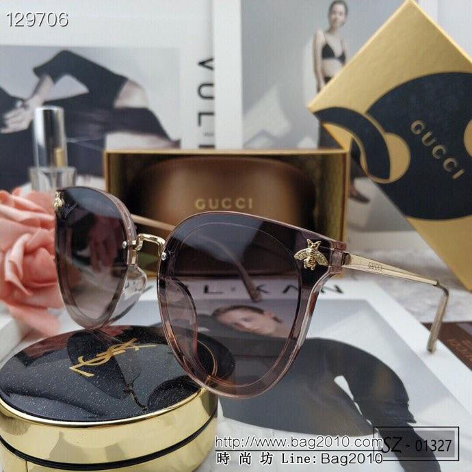 GUCCI古馳 2019新款 古奇小蜜蜂爆款太陽鏡 遮擋有害光線防輻射 出行旅遊搭配衣服必備品 01327  lly1568